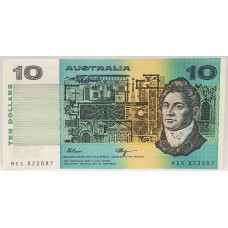 AUSTRALIA 1989 . TEN 10 DOLLARS BANKNOTE . FRASER/HIGGINS . ERROR . INK TRANSFER SMUDGE